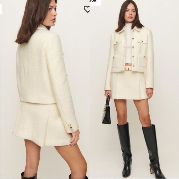 NWT Reformation Marin Jacket in Cream Size X Small - Picture 1 of 5